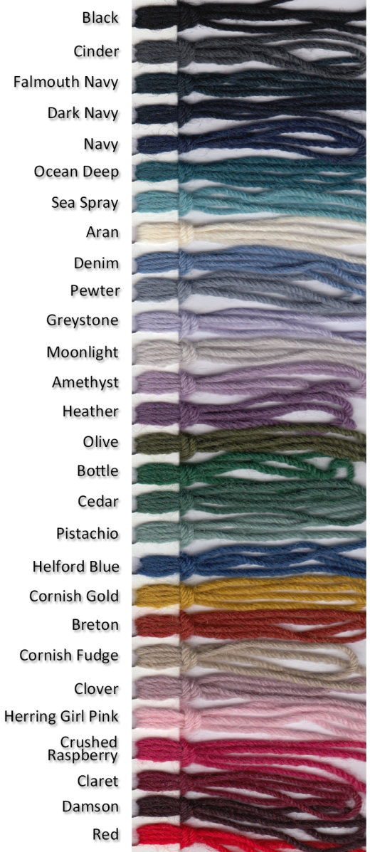 Current range of 5-ply wool colours