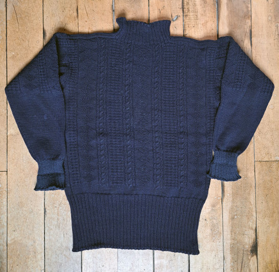 Flamborough Gansey with re-knitted cuffs