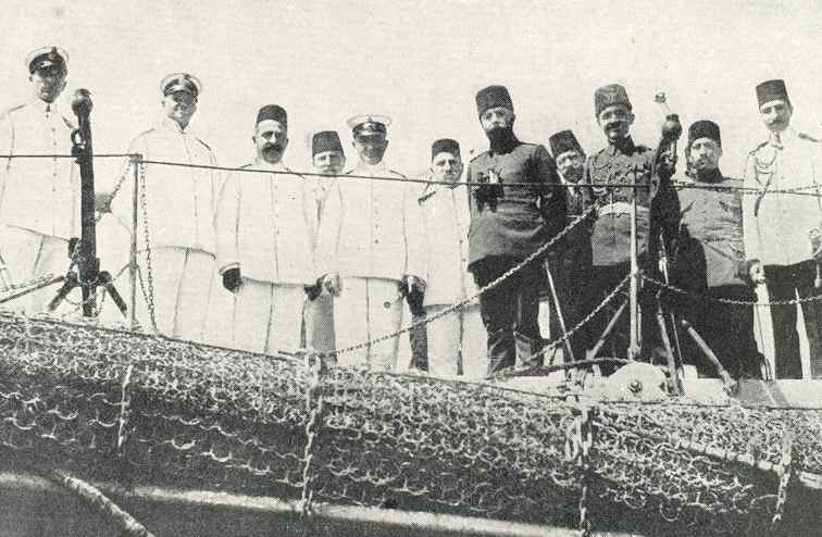 Djemal Pasha (with field glasses) on board SMS Goeben
