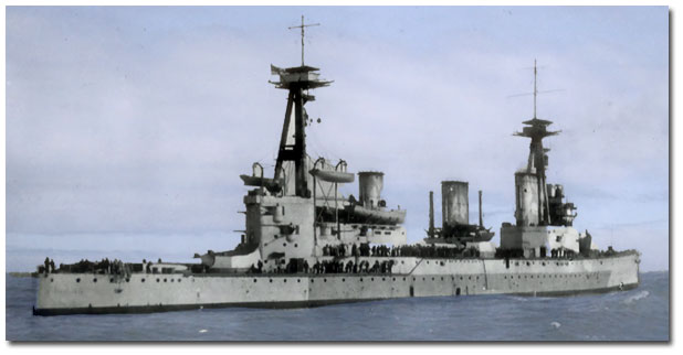 HMS Indefatigable photographed later during the War